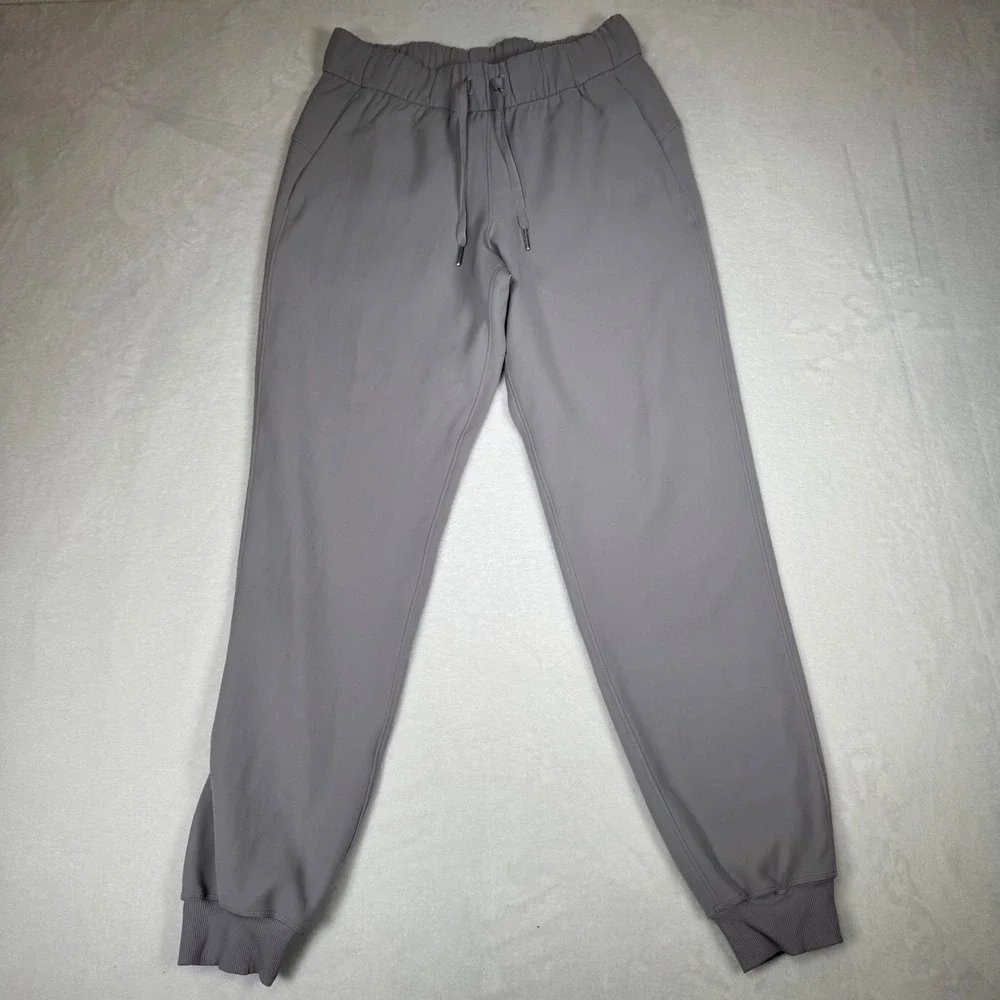 Lululemon Align Jogger Pants Gray Size 4 High Rise Ribbed Cuffs Drawstring Waist
